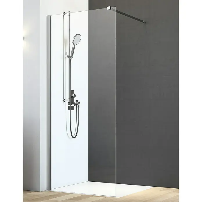 Camargue Vario Duschwand S8 - 100 x 195 cm, Beschichtet, Stärke: 6 mm, Silber - Stimmungsaufnahme