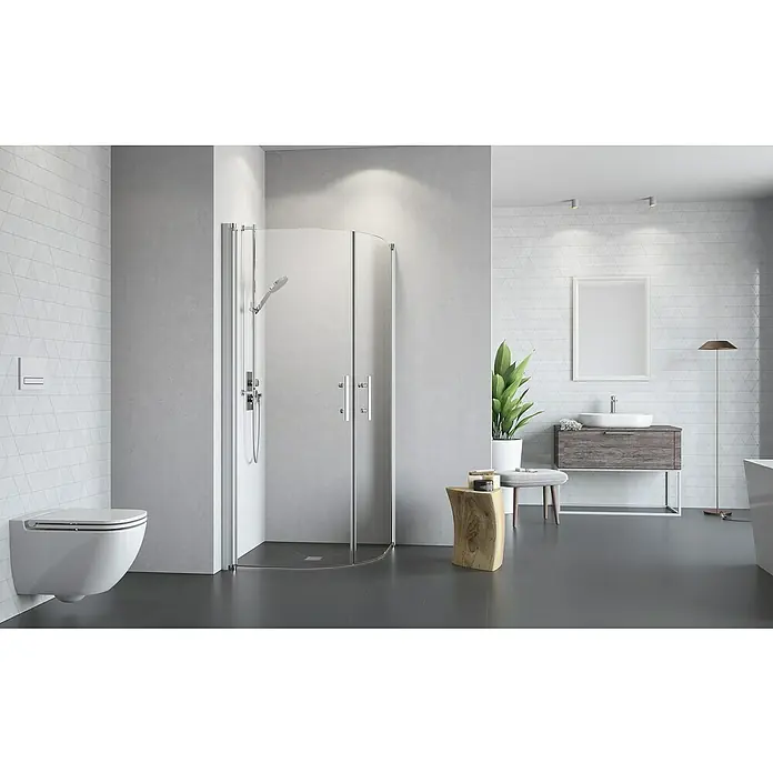 Camargue Vario Runddusche S10 - 90 x 90 x 195 cm, Beschichtet, Stärke: 6 mm, Silber - Stimmungsaufnahme