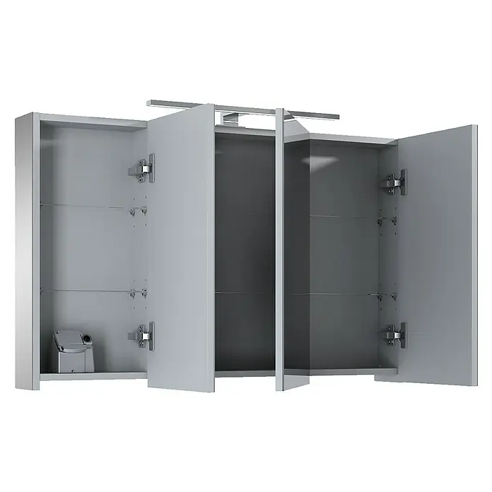 Riva Vulcano LED-Spiegelschrank - 100,6 x 13 x 61,8 cm, Mit Beleuchtung, Spanplatte - Diagonale Ansicht