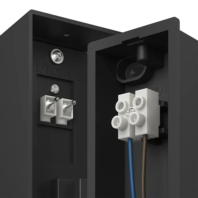 Philips Hue LED-Außenwandleuchte Appear - 11,7 x 8,4 x 24 cm, Edelstahl, IP44 - Detailaufnahme