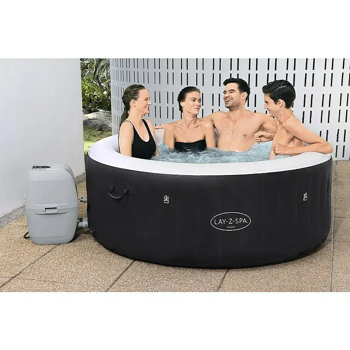 Bestway Lay-Z-Spa Außen-Whirlpool Miami - Ø x H: 180 cm x 66 mm, 669 l, Geeignet für: 2 - 4 Personen - Anwendungsbeispiel
