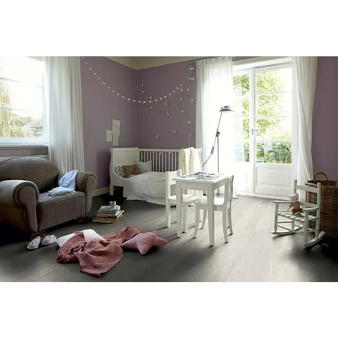 Egger Home Laminat Ruviano Eiche grau - 1.292 x 193 x 8 mm, Landhausdiele - Stimmungsaufnahme