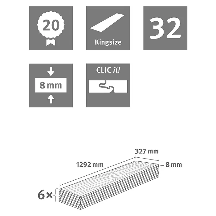 Egger Home Laminat Weinburg Eiche hell - 1.292 x 327 x 8 mm, Fischgrät - Skizze