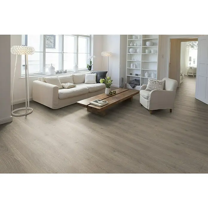 Egger Home Laminat Eiche sandbeige - 1.292 x 193 x 8 mm, Landhausdiele - Stimmungsaufnahme