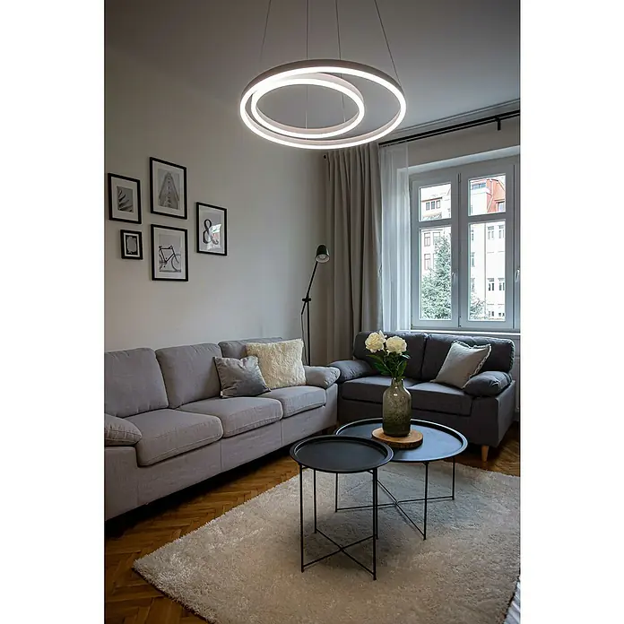 Direct Signs LED-Pendelleuchte Noble - Höhe: 150 cm, Weiß, Durchmesser: 600 mm - Stimmungsaufnahme