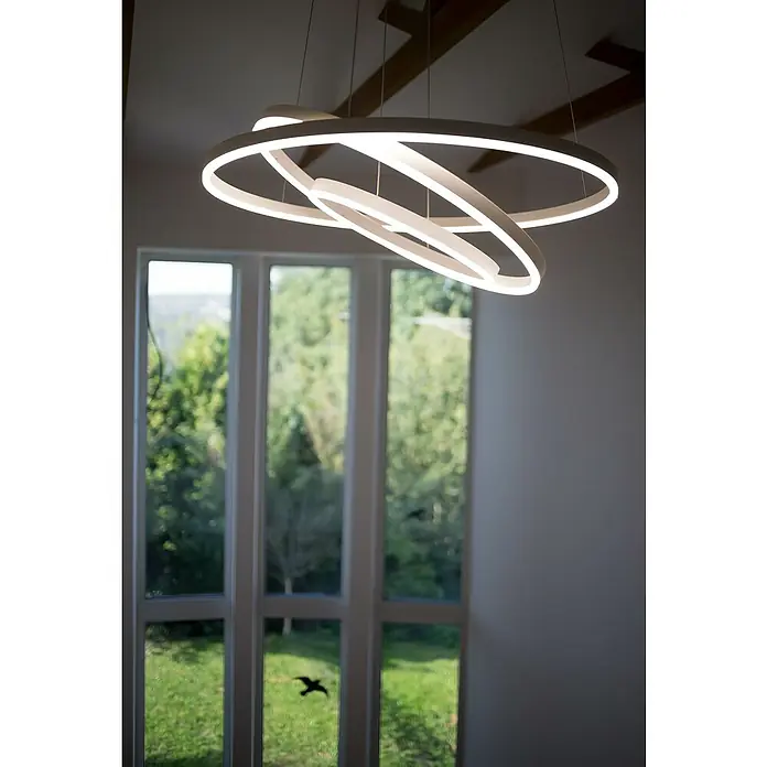 Direct Signs LED-Pendelleuchte Noble - Höhe: 150 cm, Weiß, Durchmesser: 800 mm - Stimmungsaufnahme
