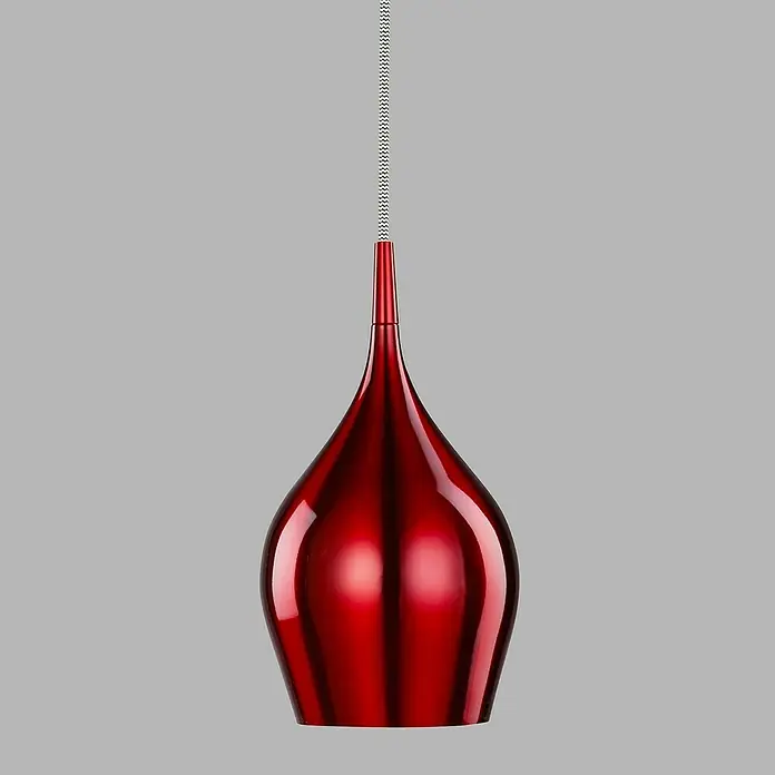 Searchlight Pendelleuchte Vibrant - 40 W, L x B x H: 12 x 12 x 142 cm, Rot, E14, 120 mm - Vorderansicht