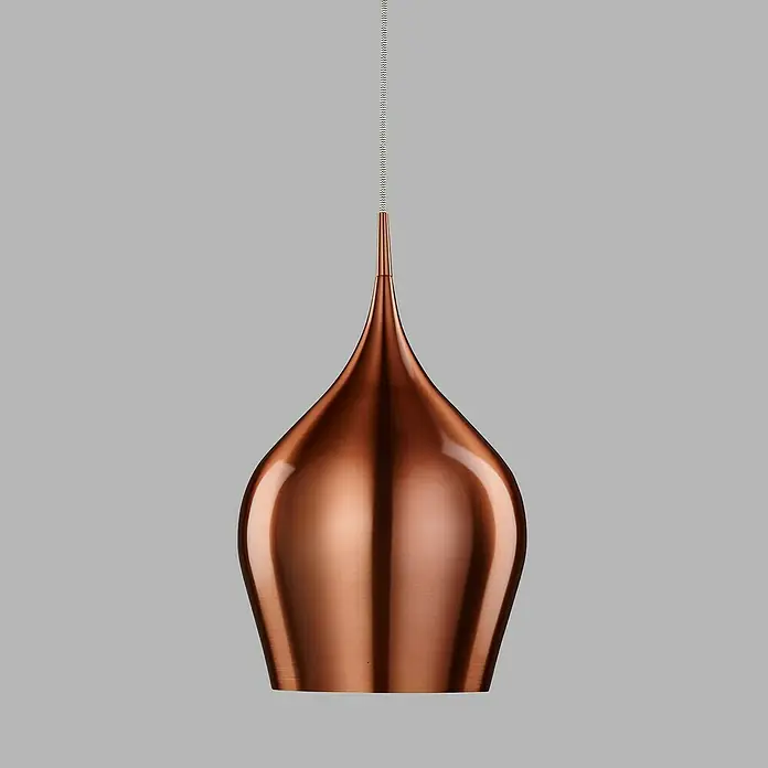 Searchlight Pendelleuchte Vibrant - 60 W, L x B x H: 26 x 26 x 160 cm, Kupfer, E27, 260 mm - Vorderansicht