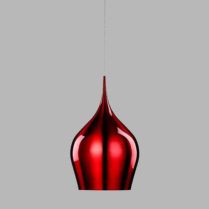 Searchlight Pendelleuchte Vibrant - 60 W, L x B x H: 26 x 26 x 160 cm, Rot, E27, 260 mm - Vorderansicht
