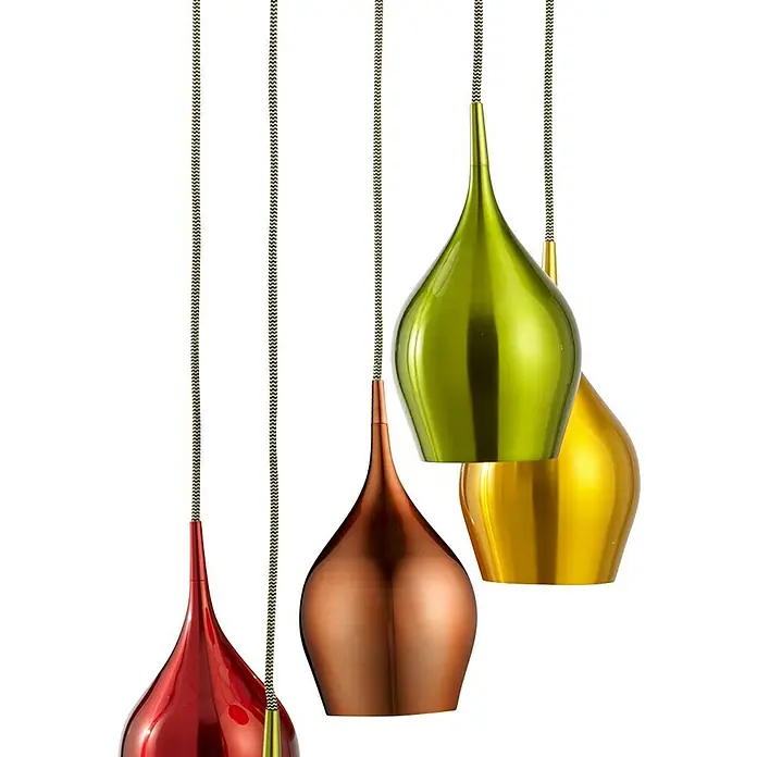 Searchlight Pendelleuchte Vibrant - 200 W, L x B x H: 31 x 30,5 x 160 cm, Bunt, E14 - Detailaufnahme