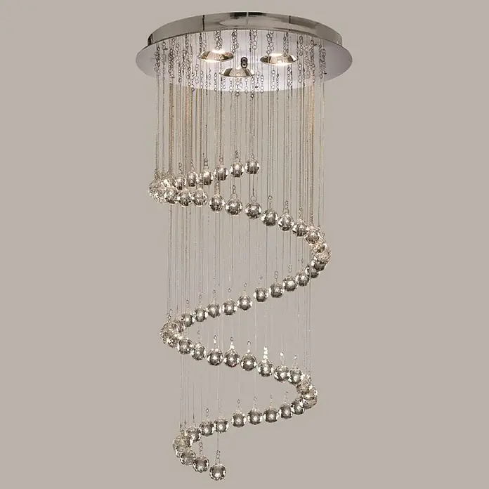 Searchlight Pendelleuchte Hallway 2 - 165 W, L x B x H: 39 x 39 x 80 cm, Chrom, G9 - Vorderansicht