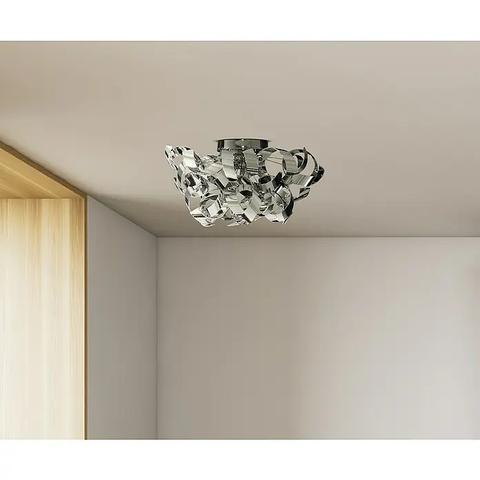 Searchlight Curls Deckenleuchte - 21 W, L x B x H: 45 x 45 x 27 cm, Chrom, G9 - Stimmungsaufnahme