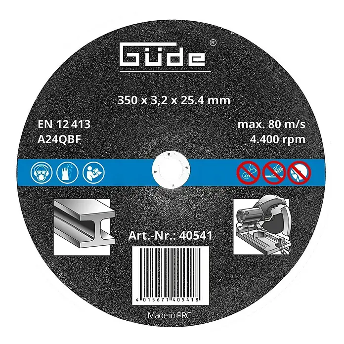 Güde Trennscheibe - Geeignet für: Metall, Durchmesser Scheibe: 350 mm, Stärke Scheibe: 3 mm - Vorderansicht