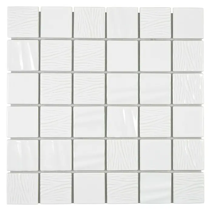 Mozaïektegel vierkant Nippon CG KN1 - 29,5 x 29,5 cm, Wit, Glanzend - Bovenaanzicht