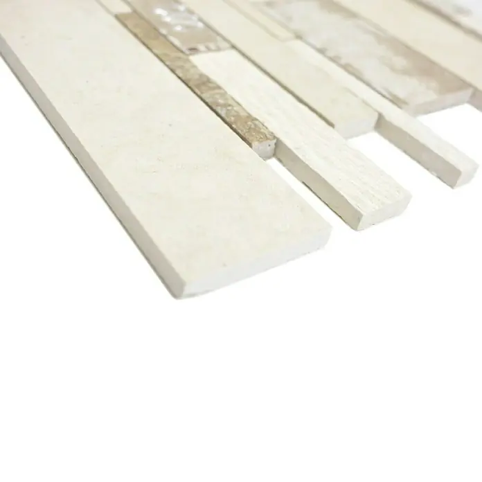 Mozaïektegel Mix MTS STB B03 - 25,5 x 30 cm, Beige/Bruin, Mat - Close-up