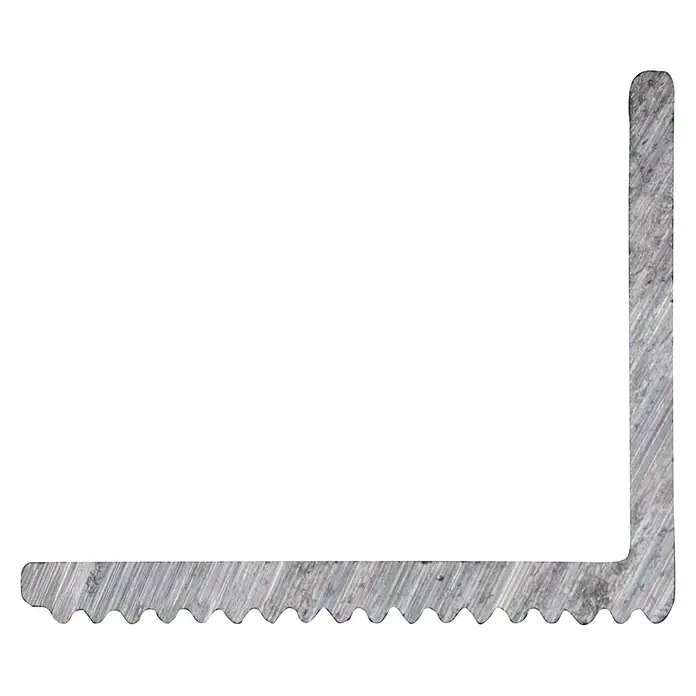 Trapprofiel Antislip traplijst - Aluminium, 200 x 1,75 x 2 cm, Dikte: 2 mm - Bovenaanzicht