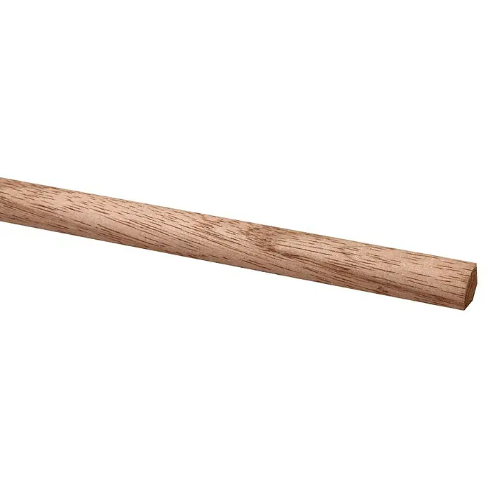 Kwartronde hoeklijst - Hardhout, l x b x h: 270 cm x 13 mm x 13 mm - Close-up