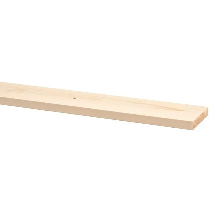 Houten lat Vuren Geschaafd Natuurlijk - l x b x h: 270 cm x 69 mm x 12 mm, Vurenhout, Naturel - Close-up