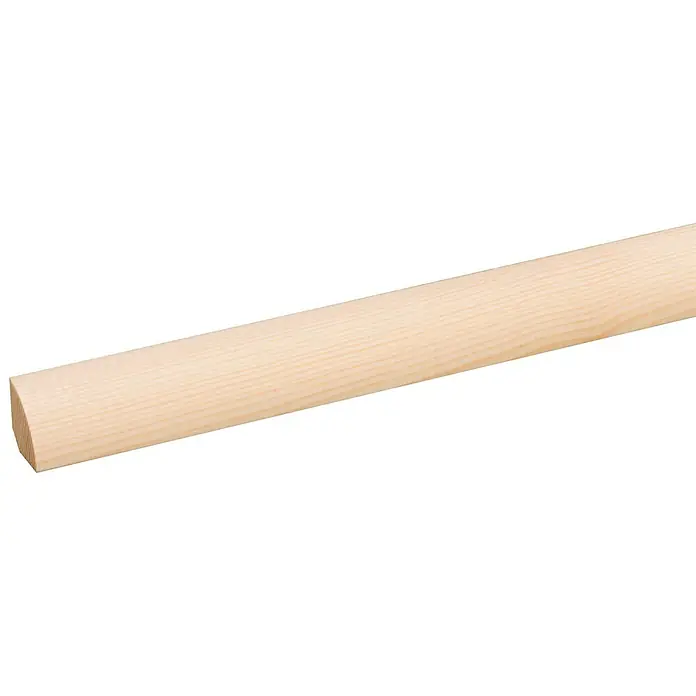 Kwartronde hoeklijst - Grenen, l x b x h: 270 cm x 16 mm x 16 mm - Close-up