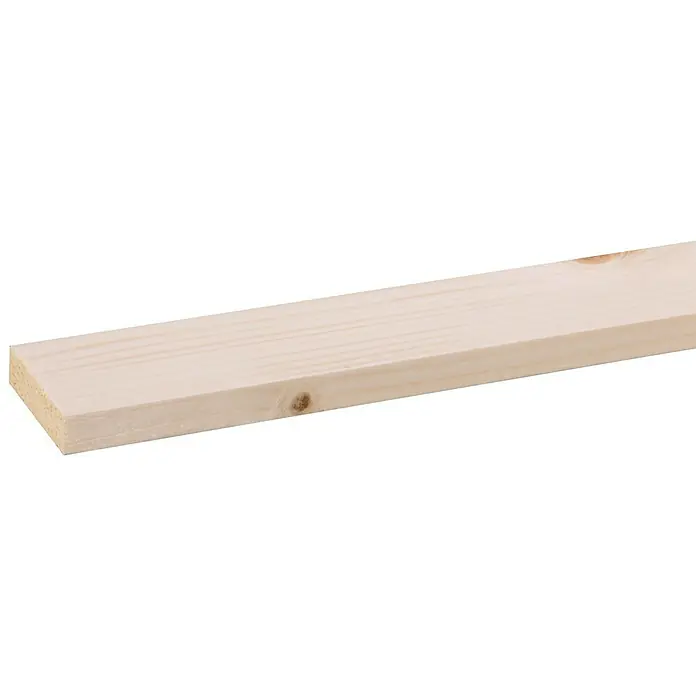 Houten lat Vuren Geschaafd - l x b x h: 210 cm x 44 mm x 12 mm, Vurenhout, Naturel - Close-up