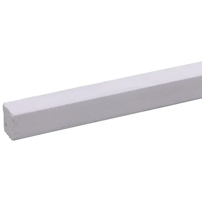 Glaslat Hardhout wit gegrond - Wit, 270 cm x 17 mm x 20 mm - Close-up