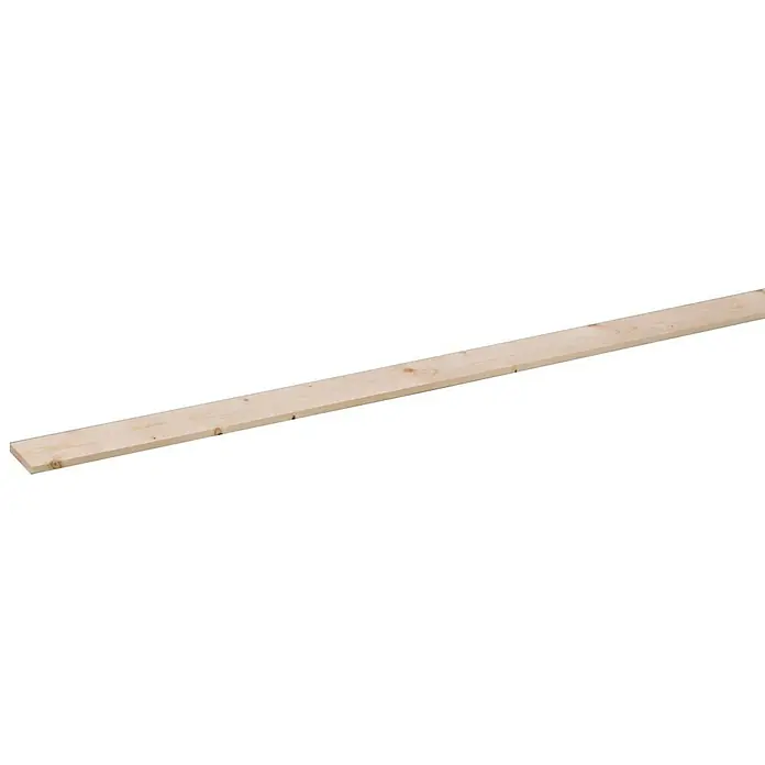 Houten lat Vuren Geschaafd Natuurlijk - l x b x h: 210 cm x 69 mm x 12 mm, Vurenhout, Naturel - Close-up