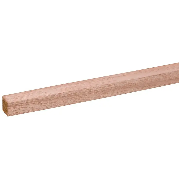 Houten lat Hardhout - l x b x h: 270 cm x 12 mm x 12 mm, Hardhout - Close-up