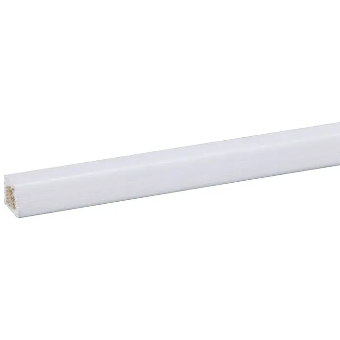 Glaslat Hardhout wit gegrond - Wit, 270 cm x 17 mm x 15 mm - Close-up