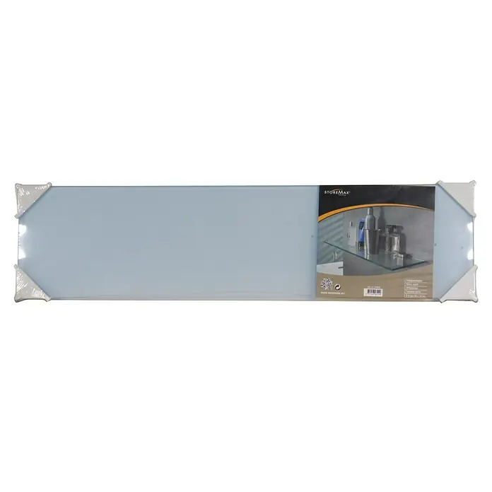 Storemax Glazen schap Tonnen satijn - 0,6 x 15 cm - Vooraanzicht