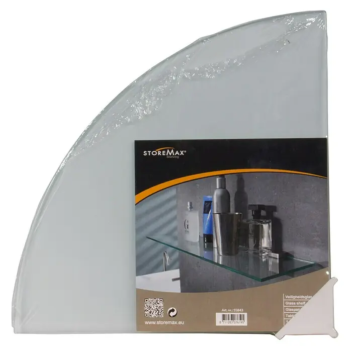 Storemax Glazen schap Corner satijn - 25 x 25 cm - Vooraanzicht