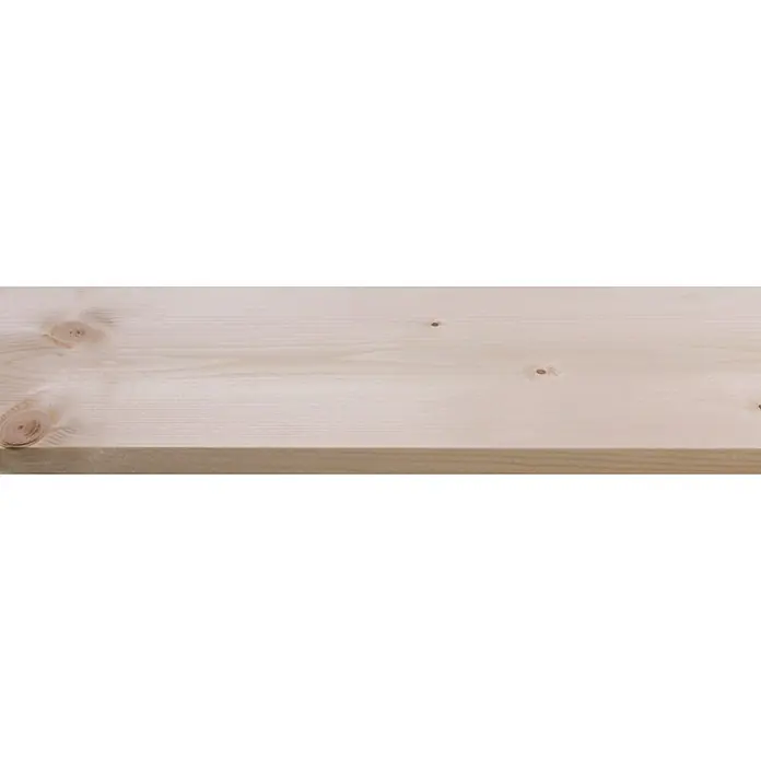 Houten lat Vuren Geschaafd Natuurlijk - l x b x h: 210 cm x 117 mm x 12 mm, Vurenhout, Naturel - Close-up