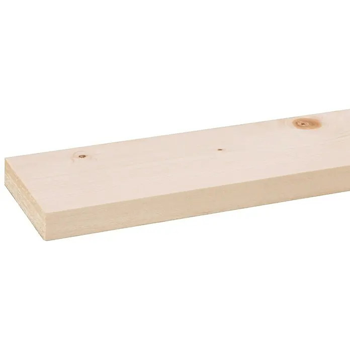 Houten lat Vuren Geschaafd Natuurlijk - l x b x h: 270 cm x 69 mm x 18 mm, Vurenhout, Naturel - Close-up