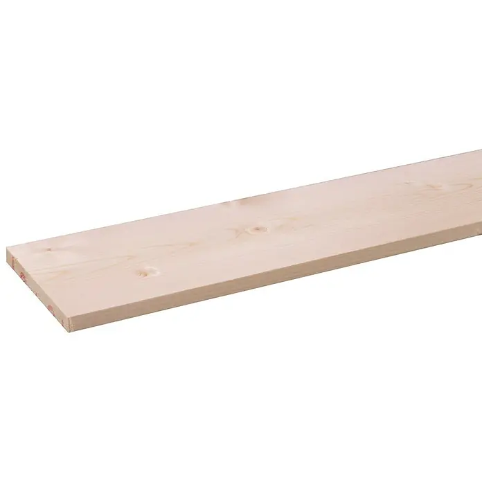 Houten lat Vuren Geschaafd Natuurlijk - l x b x h: 210 cm x 117 mm x 12 mm, Vurenhout, Naturel - Close-up