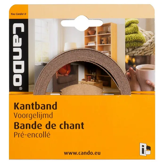 CanDo Band Universeel Kantband 24 mm - Lengte: 2,8 m, 24 mm, Grijs - Vooraanzicht