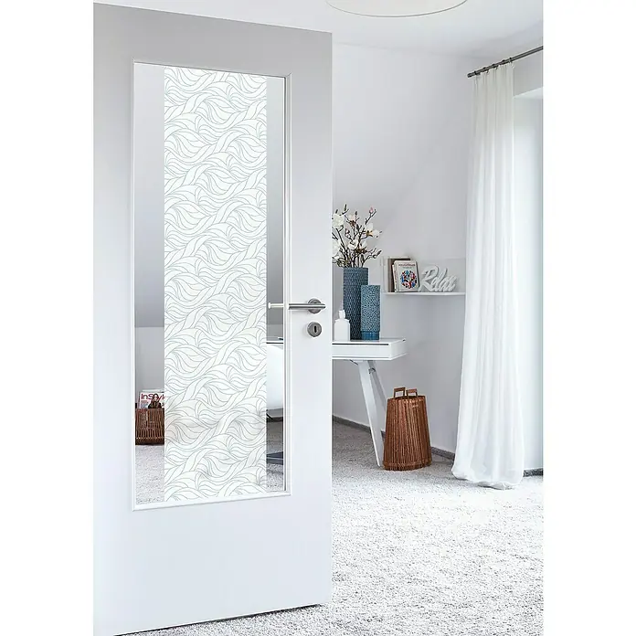D-c-fix Static Glasfolie - 150 x 90 cm, Antwerpen, Weiß, Statisch haftend - Stimmungsaufnahme