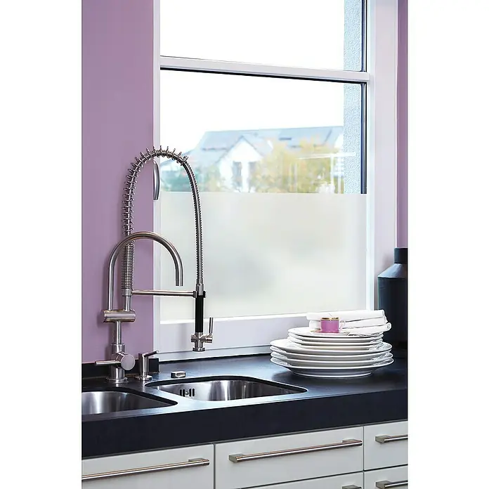 D-c-fix Static Premium Glasfolie - 150 x 45 cm, Milchglas, Frost, Statisch haftend - Stimmungsaufnahme