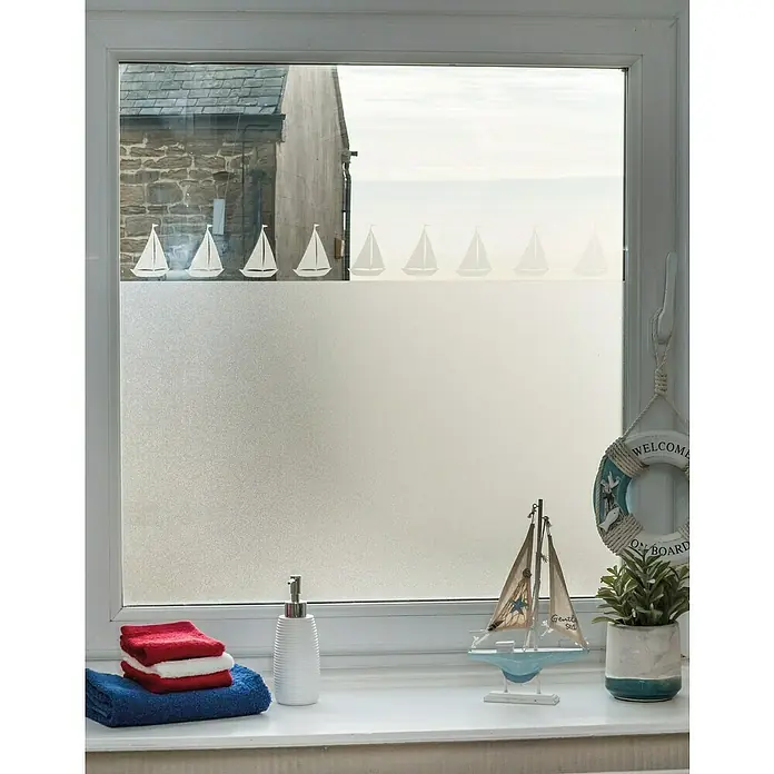 D-c-fix Static Glasfolie - 150 x 45 cm, Milchglas, Milky, Statisch haftend - Stimmungsaufnahme