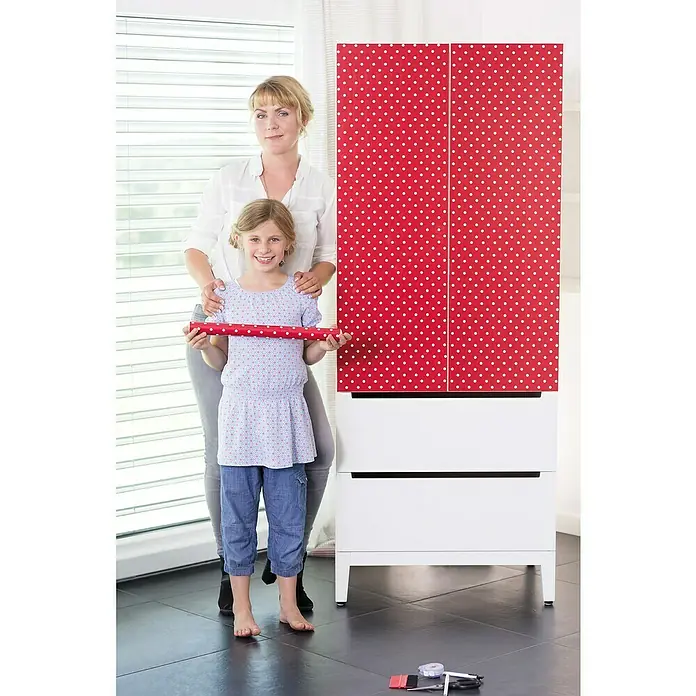 D-c-fix Pünktchenfolie - Rot, 200 x 45 cm, Petersen, Selbstklebend - Anwendungsbeispiel
