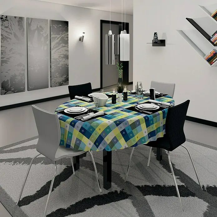 D-c-fix Manhattan Tischdecke Victor - Blau, 140 x 110 cm, Eckig - Stimmungsaufnahme