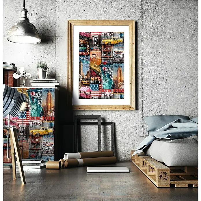 D-c-fix Dekore Designfolie Manhattan - L x B: 200 x 67,5 cm, Manhattan, Bunt, Selbstklebend - Stimmungsaufnahme