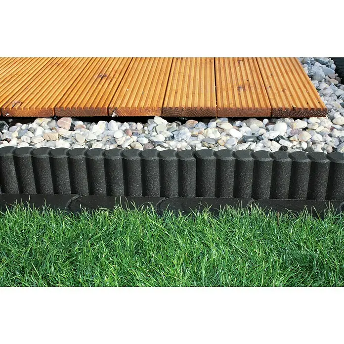Palisaden-Randstein - 50 x 6 x 15 cm, Anthrazit, Beton - Stimmungsaufnahme