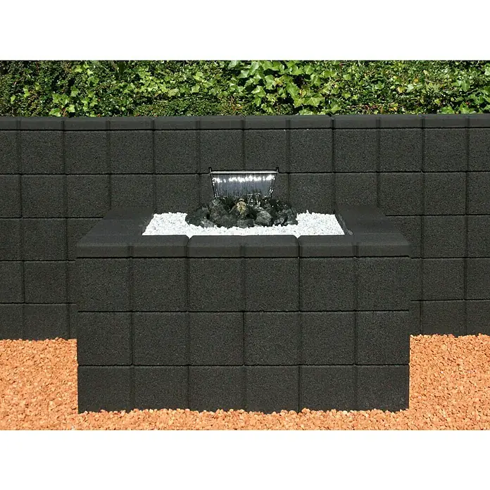 Gartenmauer Ambienta - 40 x 20 x 20 cm, Anthrazit, Beton - Stimmungsaufnahme