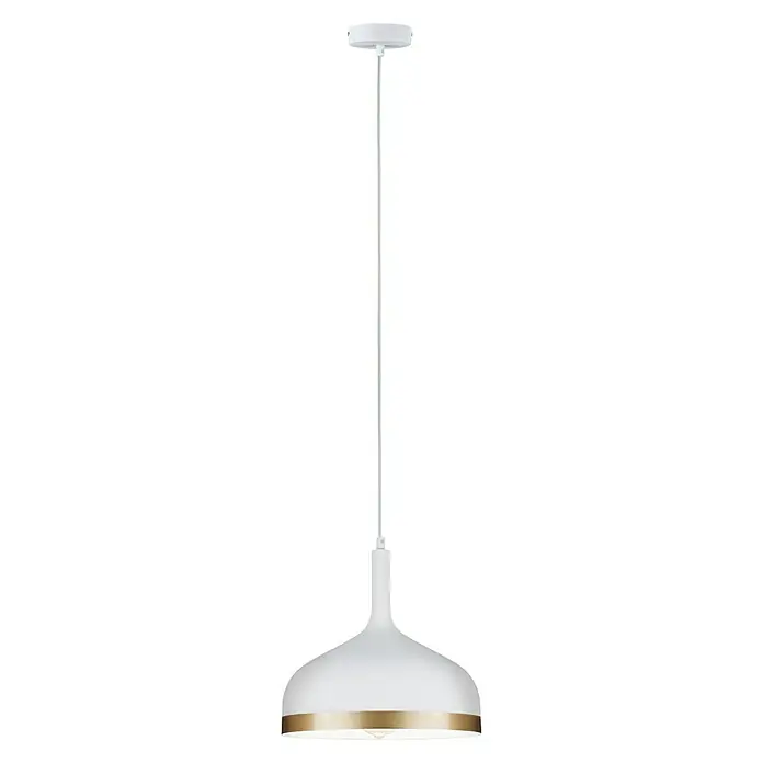 Paulmann Neordic Pendelleuchte Embla - Höhe: 110 cm, Weiß/Gold - Vorderansicht