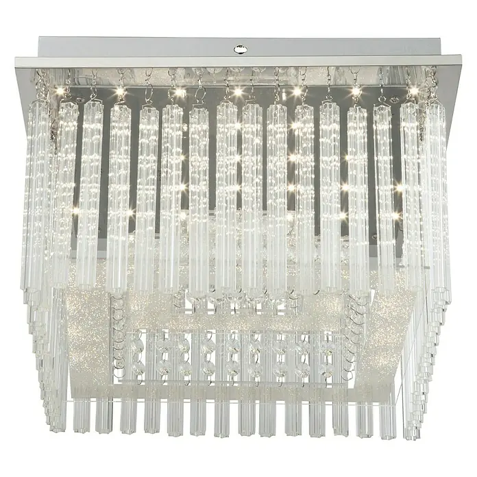 Globo LED-Deckenleuchte Vince - 21 W, L x B x H: 36 x 36 x 23 cm, Chrom, Neutralweiß - Diagonale Ansicht