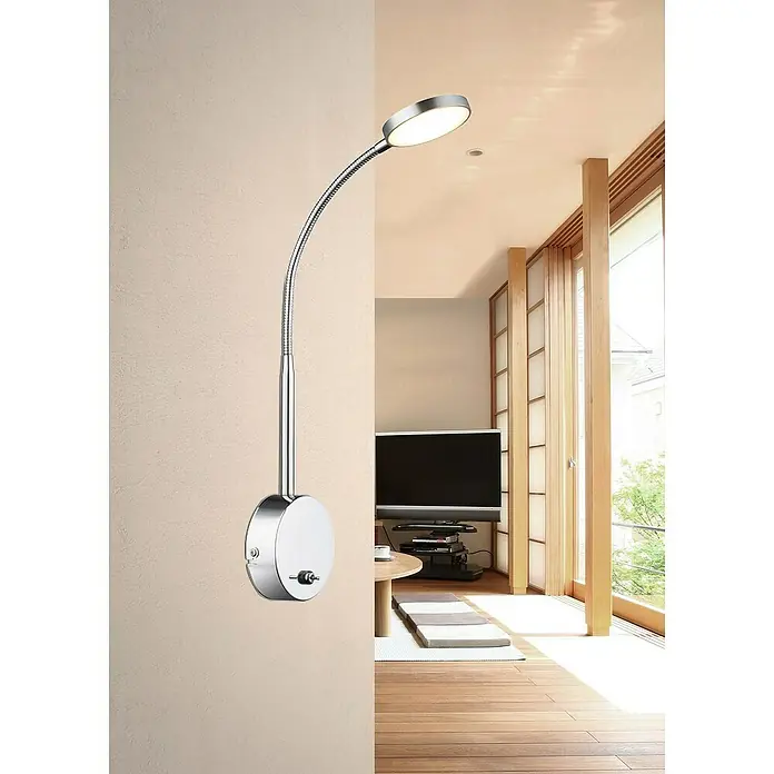 Globo LED-Wandleuchte Pegasi - 6 W, L x B x H: 30 x 9 x 51 cm, Transparent, Warmweiß - Stimmungsaufnahme