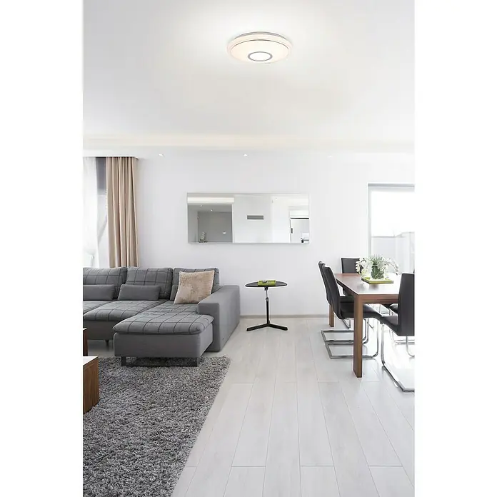 Lavida Okrugla stropna LED svjetiljka - 16 W, Ø x V: 400 mm x 8 cm, Bijele boje - Živopisni prikaz