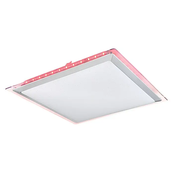 Globo LED-Deckenleuchte Rena - 30 W, L x B x H: 44,5 x 44,5 x 7,5 cm, Chrom - Diagonale Ansicht