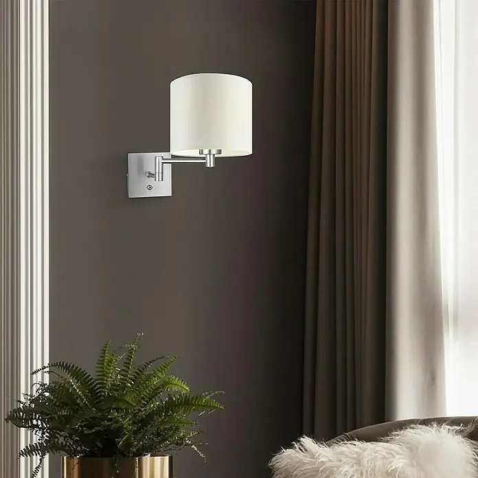 Home Sweet Home Swing Wandleuchte - 40 W, L x B x H: 27 x 27 x 10 cm, Stahl matt, E27 - Stimmungsaufnahme