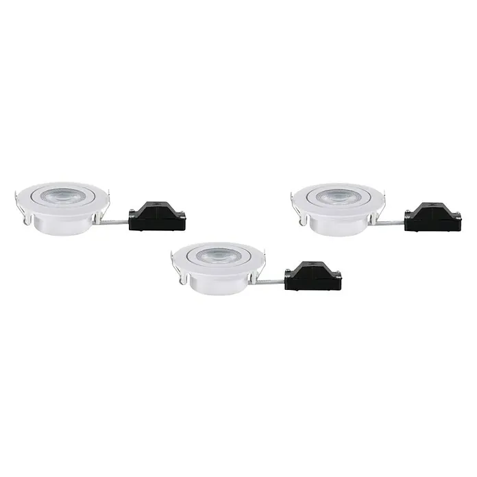 Paulmann LED-Einbauleuchten-Set Stepdim - 6 W, Weiß, 3 Stk., Warmweiß, 8,2 cm - Vorderansicht