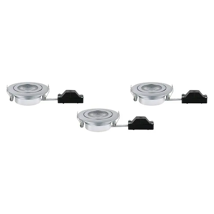 Paulmann LED-Einbauleuchten-Set Stepdim - 6 W, Chrom, 3 Stk., Warmweiß, 8,2 cm - Vorderansicht